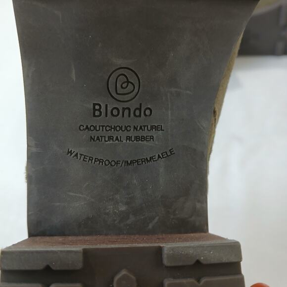 Blondo Boots 9.5 M Samara Waterproof Suede Leather Olive Pull On Double Zip - Picture 9 of 12